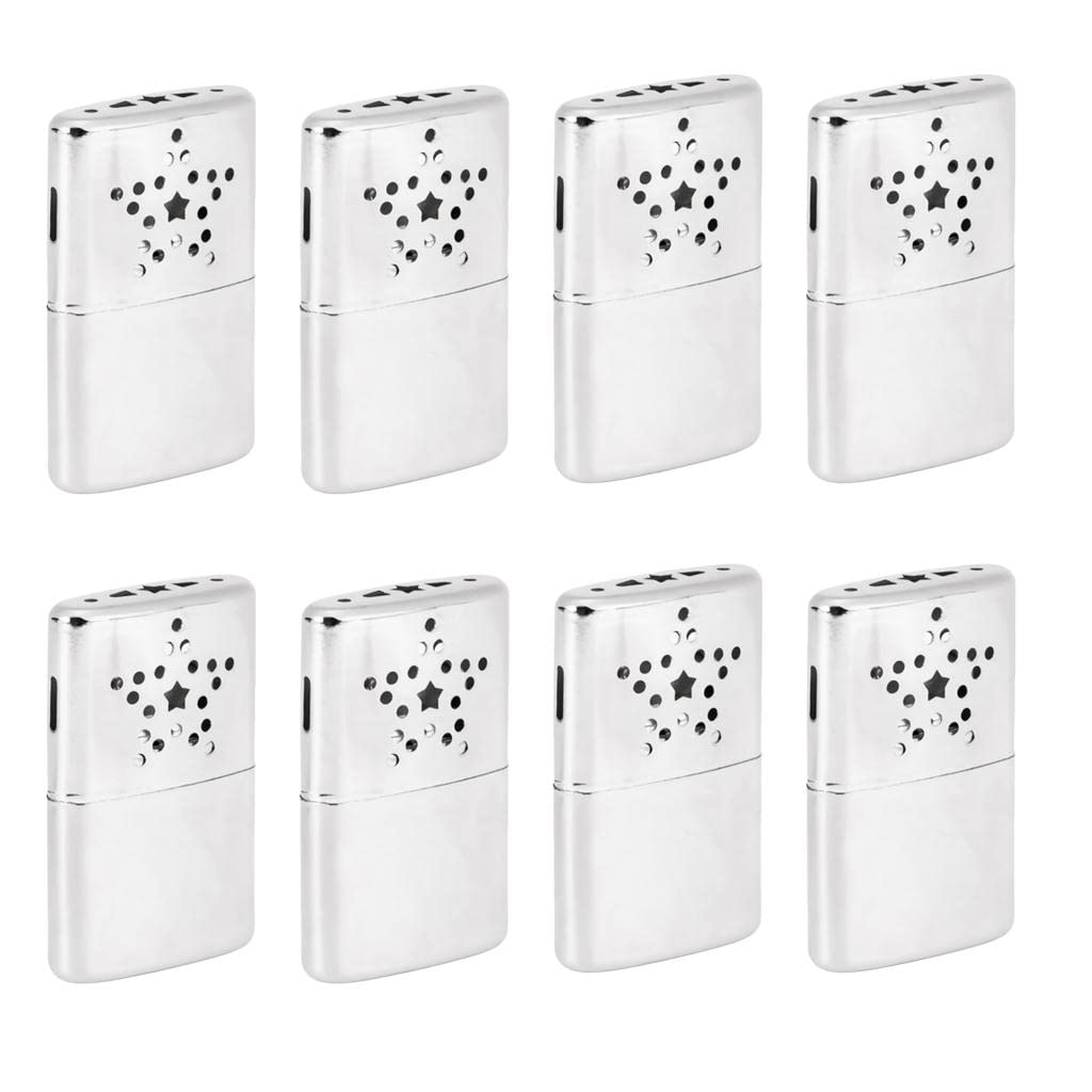 8X Stainless Steel Reusable Pocket Heater Hand Warmer Handwarmer with Pouch-image-37