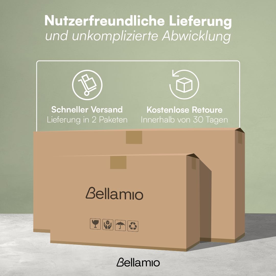 Bellamio Livny Schreibtisch Hochglanz Weiß mit 5 Schubladen, Bürotisch | Schminktisch, Jugendschreibtisch, 80x53x110 cm, Schubladen beidseitig montierbar, Schreibtisch mit Stauraum, White Desk