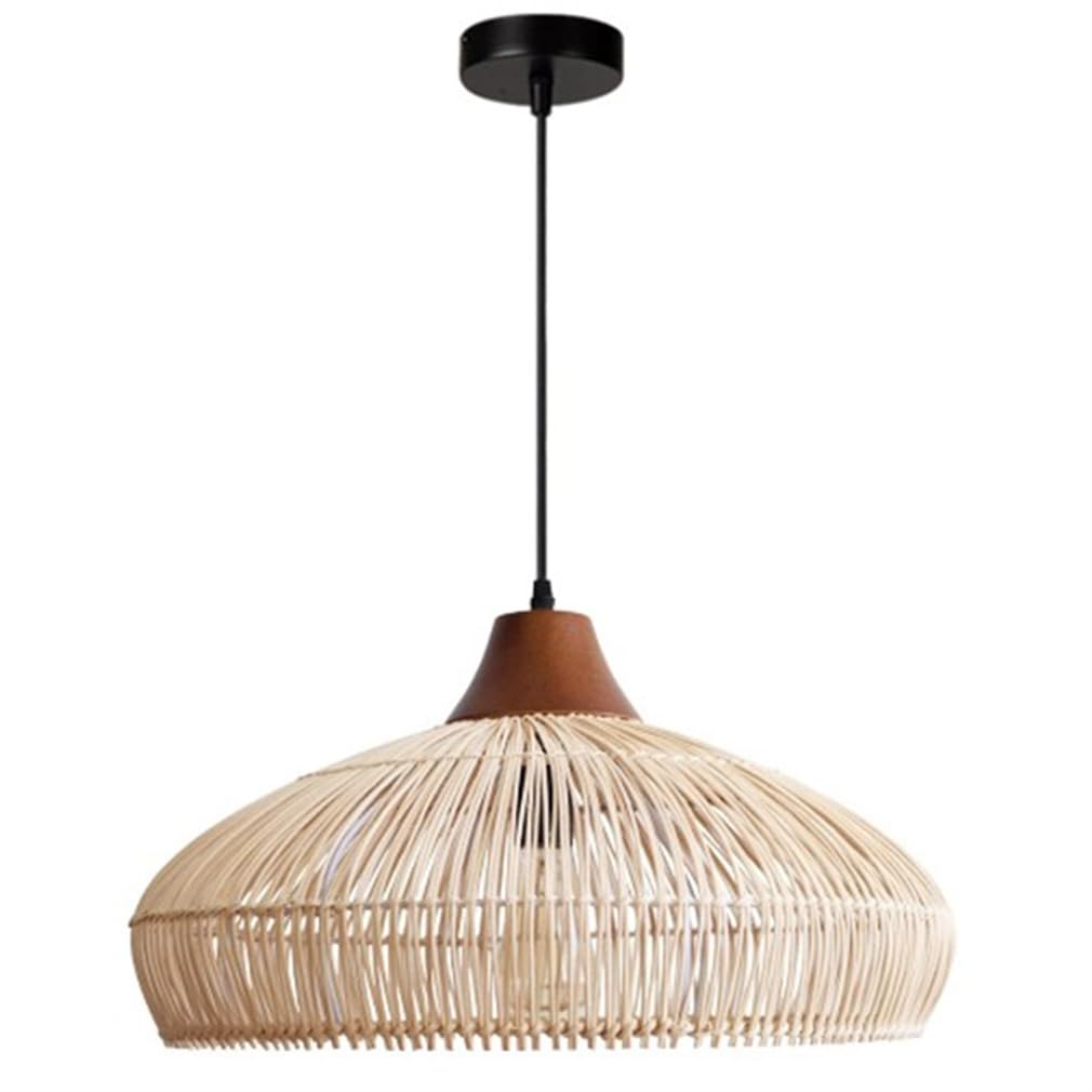 TCHAUSGZOZ Handmade Rattan Pendant Light - Tropical Island Style Hanging Lamp for Kitchen, Dining, Living Room, and Bedroom 19.7'' Coastal Boho Fixture(60cm)