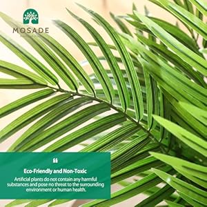 MOSADE Artificial Palm Tree 28Inch Fake Potted Areca Palm Plant with Handmade Seagrass Basket, Perfect Faux Tree Home Décor for Indoor Outdoor Office Porch Balcony Bedroom Bathroom Gift MOSADE Artificial Palm Tree 28Inch Fake Potted Areca Palm Plant with Handmade Seagrass Basket Perfect Faux Tree Home Decor for Indoor Outdoor Office Porch Balcony Bedroom Bathroom Gift