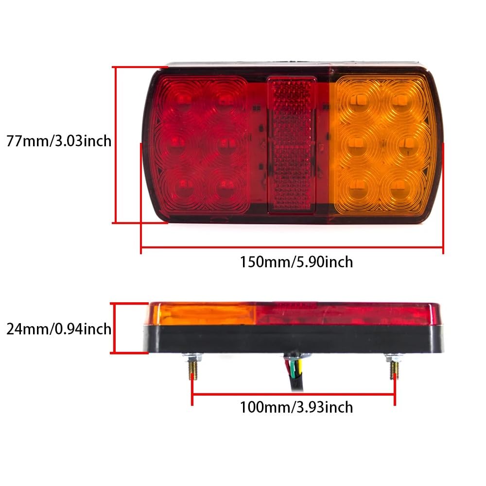 2 uds coche impermeable 12 LED luces traseras par barco remolque 12V 24V piezas para camión para furgonetas ATV caravanas iluminación de