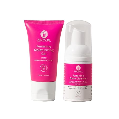 ZENZSUAL Combo de limpiador de espuma femenina + gel íntimo con ácido hialurónico - Hidratante vaginal y limpiador equilibrado de pH Duo -