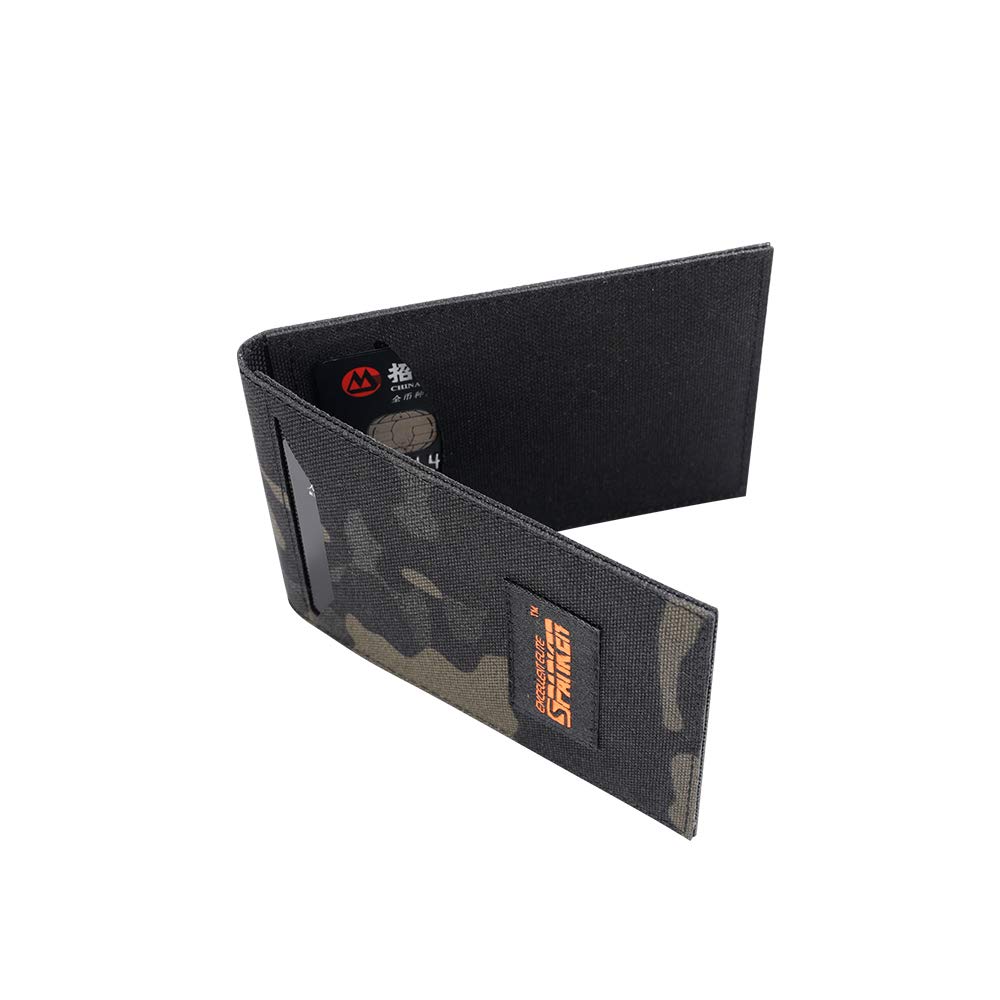 EXCELLENT ELITE SPANKER Nylon Slim Thin Bifold Front Pocket Card Holder Credit Card ID Case with 2 Card Slots(MCB)
