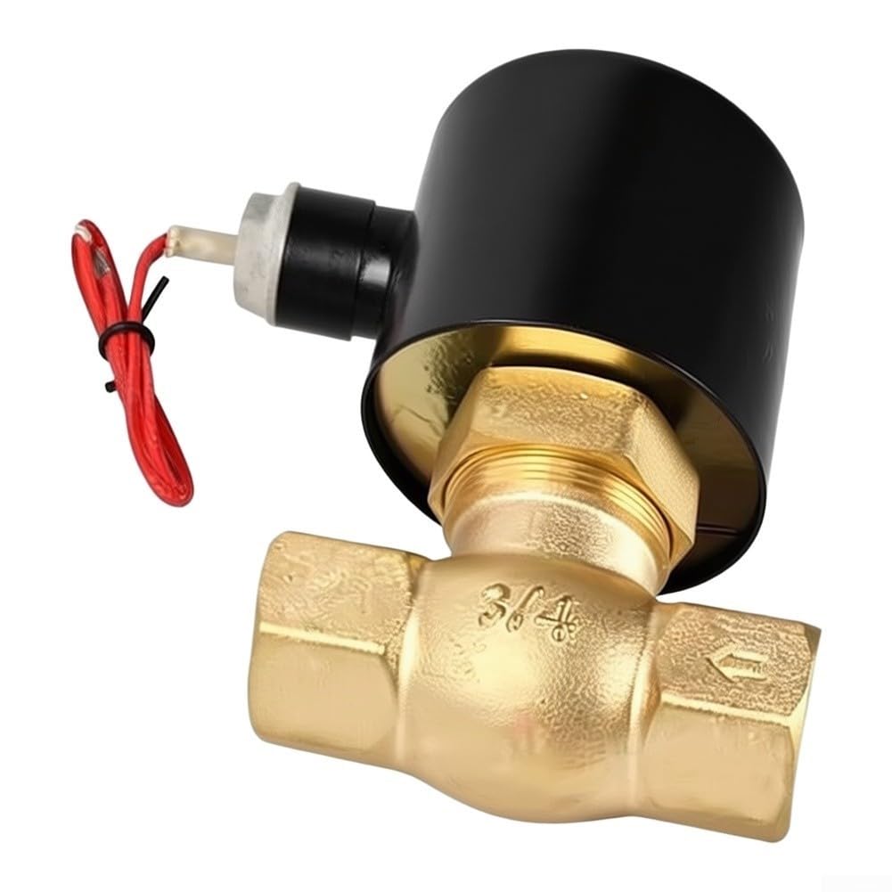 Válvula solenoide 24 V CC 3/4 pulgadas vapor caldera normal de latón cerrado válvula solenoide 24 V resistente a altas temperaturas electroválvula industrial 3/4 pulgadas para vapor y aire válvula