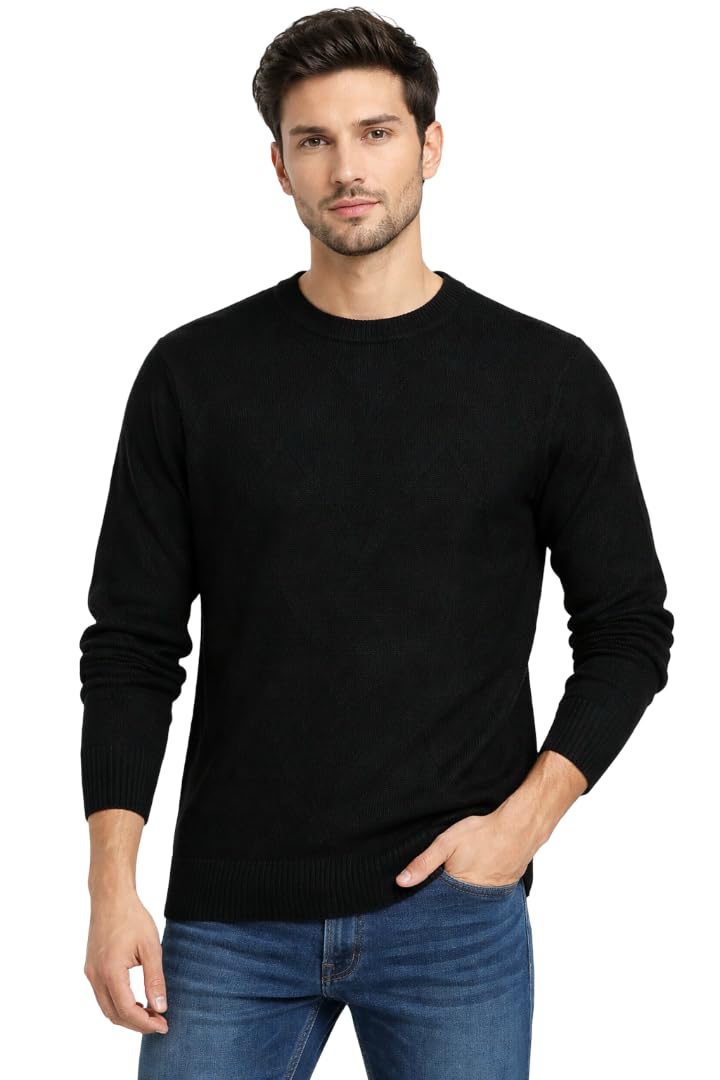 camey Men’s Textured Knit Sweater | Full Sleeve Round Neck Winter Pullovers | Soft & Warm Casual Wear-picture-41