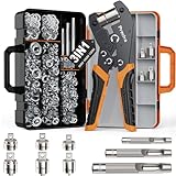 Kit d'Oeillets Métalliques(6/10/12),Preciva 300 Pièces Complets (6/10/12mm),Poinçon ...