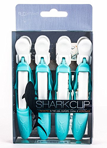 The Hair Shop Shark Clip | Enhanced Croc Crocodile Alligator Grip Clip (2nd Generation)| Sectioning Tool for Women | US Patented | Professional Salon Quality - MADE IN KOREA (Sky Blue, 4 Pack)