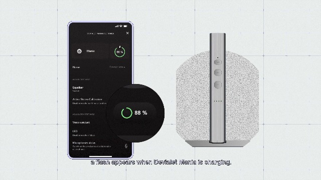 【美品】DEVIALET Mania Light Grey Mania Devialet Mania - Portable High-Fidelity Speaker - Light Grey