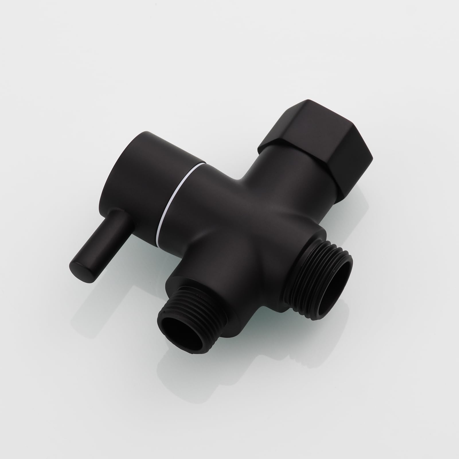 Tecmolog Déviateur à 3 Voies le Laiton Vanne D'arrêt 3/8”-12/17 Adaptateur pour la Ligne D'eau de Toilette,Noir,DSF007DB