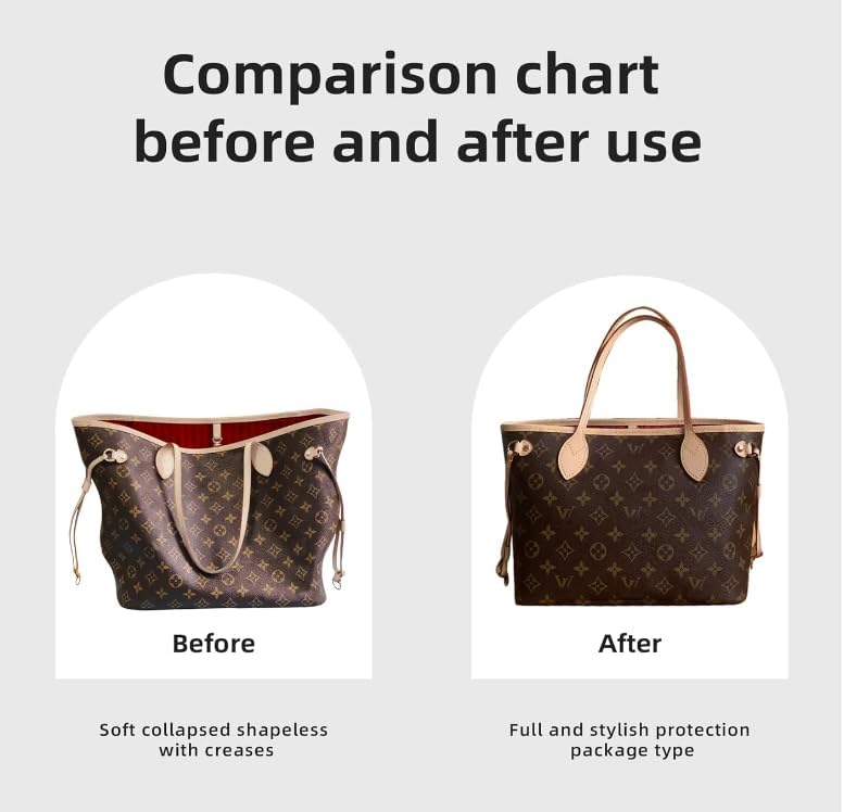 DGAZ Purse Organizer Insert Fits LV Neverfullbag Mini/PM/MM/GM，Silk Bag Organizer，Luxury Handbag & Tote Shaper（MM） - Image 4