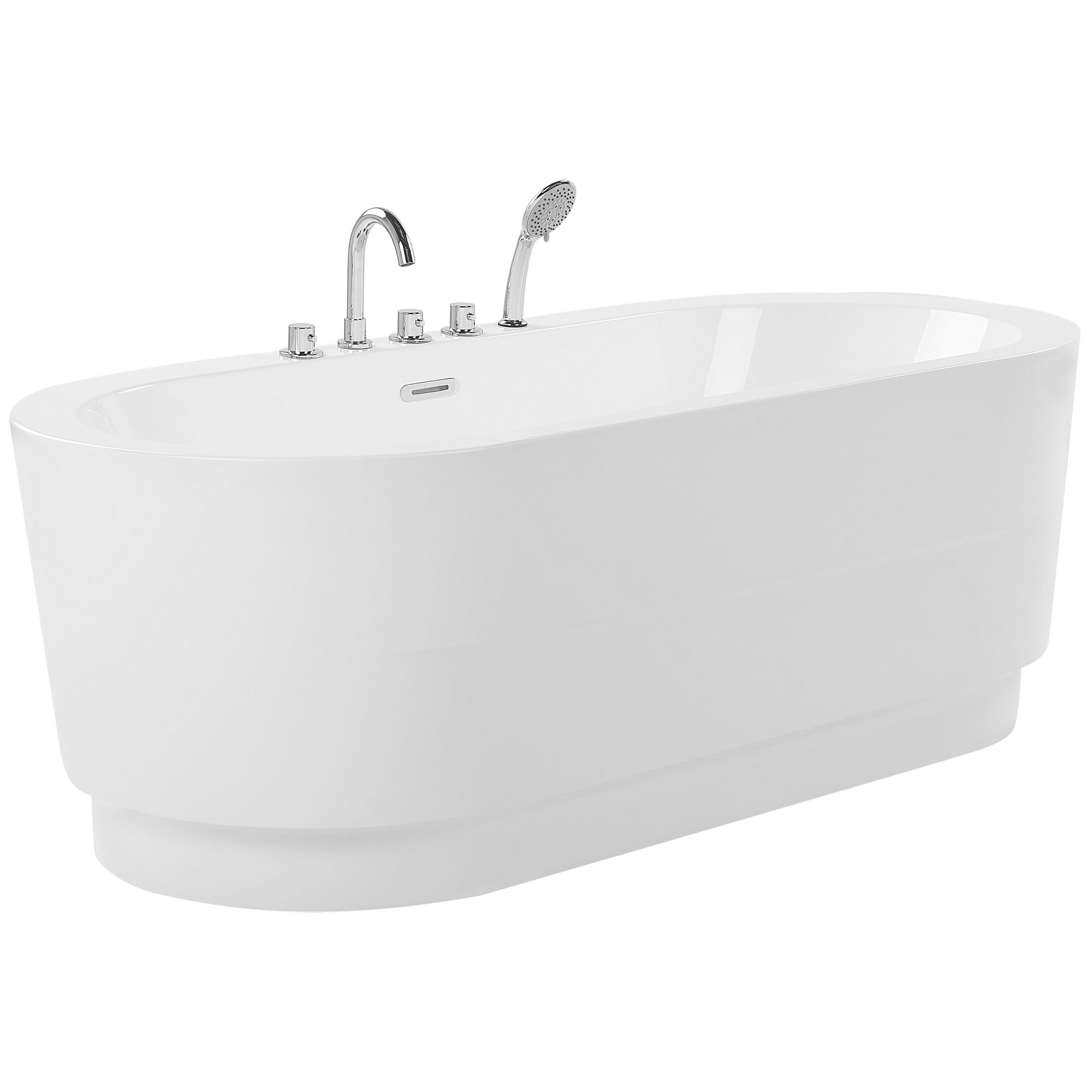 Wanna wolnostojąca minimalistyczna biała akryl 170 x 80 cm z armaturą Empresa