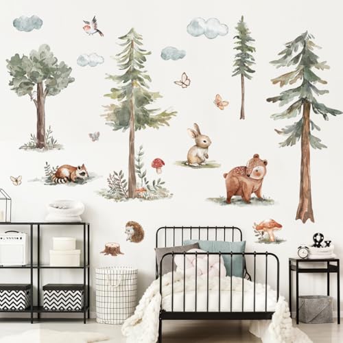 Vinilos adhesivos grandes de animales del bosque para pared miniatura 2