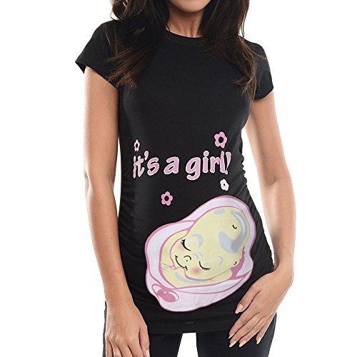 FRAUIT Maglia Premaman Manica Corta Divertenti Premaman Abbigliamento Foto Costume Gravidanza Maglia Donna Estiva Maglietta Tumblr Maniche Corte T Shirt maternità con Stampa