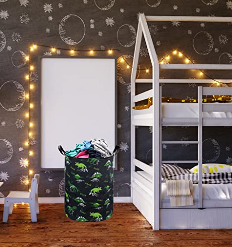 Image of ESSME Kids Hamper,Dinosaur Laundry Hamper Collapsible Canvas Dinosaur Storage Basket for Boys Room Decor, Nursery Hamper,Gift Baskets,Home Organizer(Dinosaur laundry hamper)