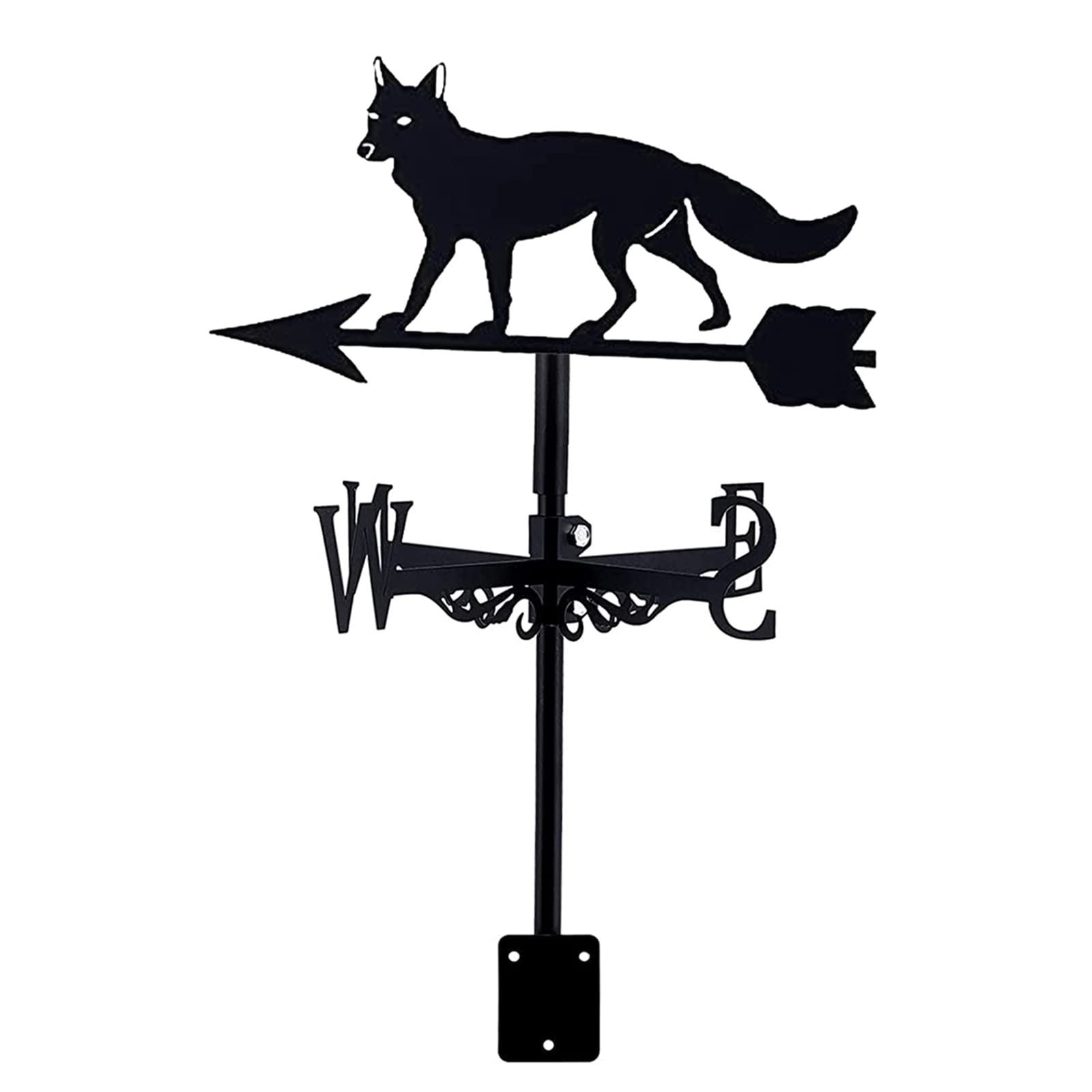 Klonwg Durable Weather Vane Stainless Steel Weathervane Garden Creative Panda Wind Direction Indicator For Outdoor Roof Mount Yard Indicating Wind Direction