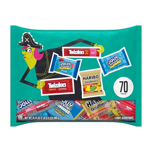 HARIBO, JOLLY RANCHER and TWIZZLERS Assorted Fruit Flavored, Halloween Candy Bag, 24.31 oz (70 Pieces) - Image 2