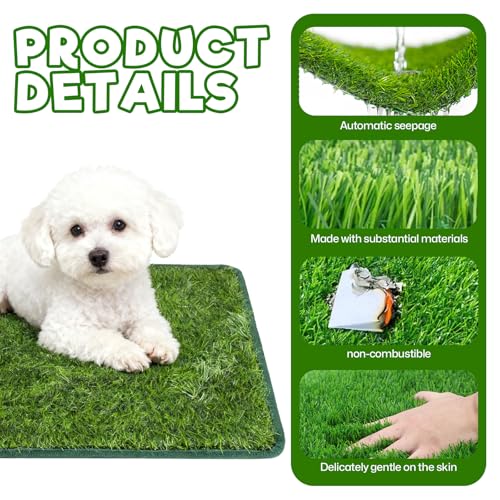 Hundetoilette Welpentoilette, 2 Stück Wiederverwendbar Hundetoilette Ersatzrasen Hundeklo für Zuhause Rasen Training Pee Pads Anwendbar Kleine Hunde(36,5 x 46 cm)