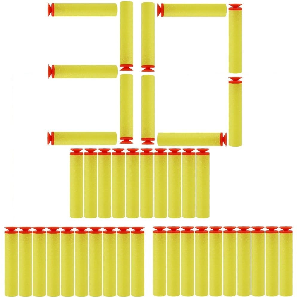 APLIKJA Soft Foam Suction Bullets Darts for Toys Guns -Sticky Safe Bullets Compatible (Pack of 30 Bullets) - Color As Per Stock