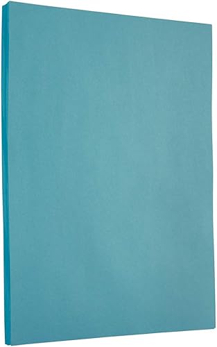 Papel JAM Paper de 8 12 x 11, papel con tonalidad de brillo 24 lb, 100 hojas por paquete, Azul