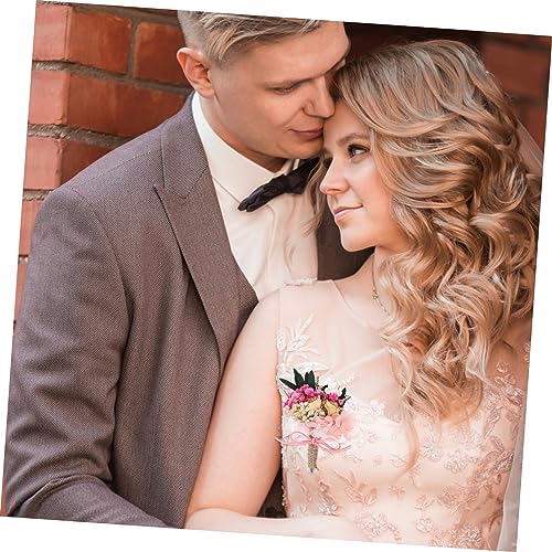 Boutonniere floral seco con hortensia y rosas miniatura 5
