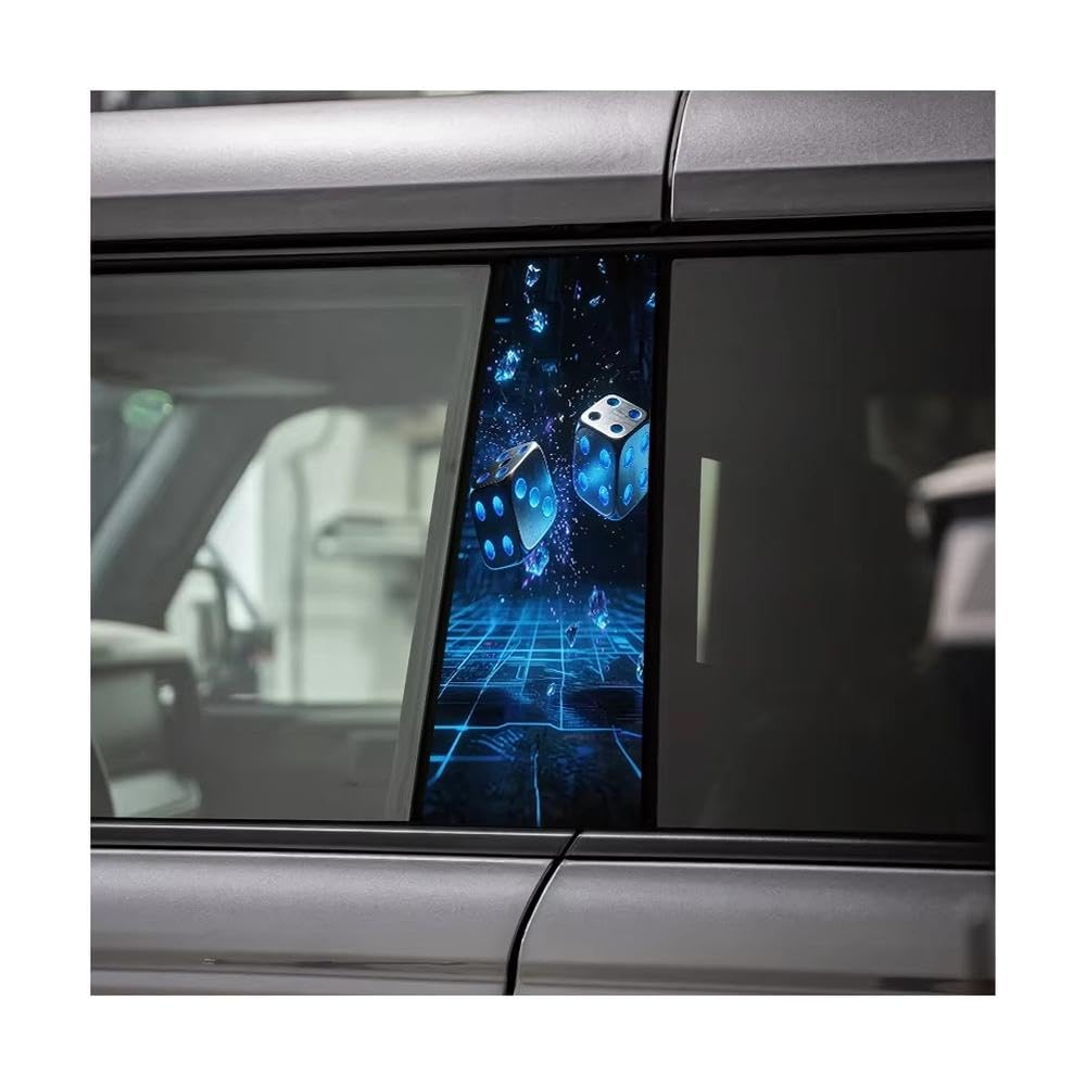 Bertdcx One Color Car Pillar Decals Waterproof Stickers Dice Glossy Material Protective Film Auto Parts
