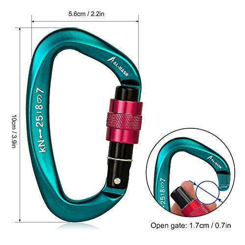 mewmewcat fivela de escalada,Mosquetão de escalada profissional 25KN Portão de travamento de parafus