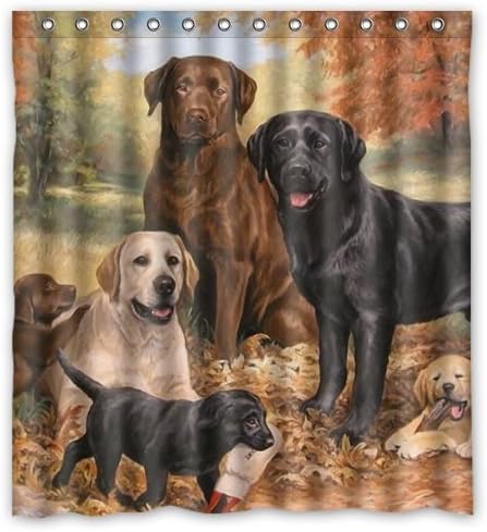Fashionable Design lovely Labrador Retriever Dog art,cute dogs Waterproof Polyester Fabric Shower Curtain 66" x 72"