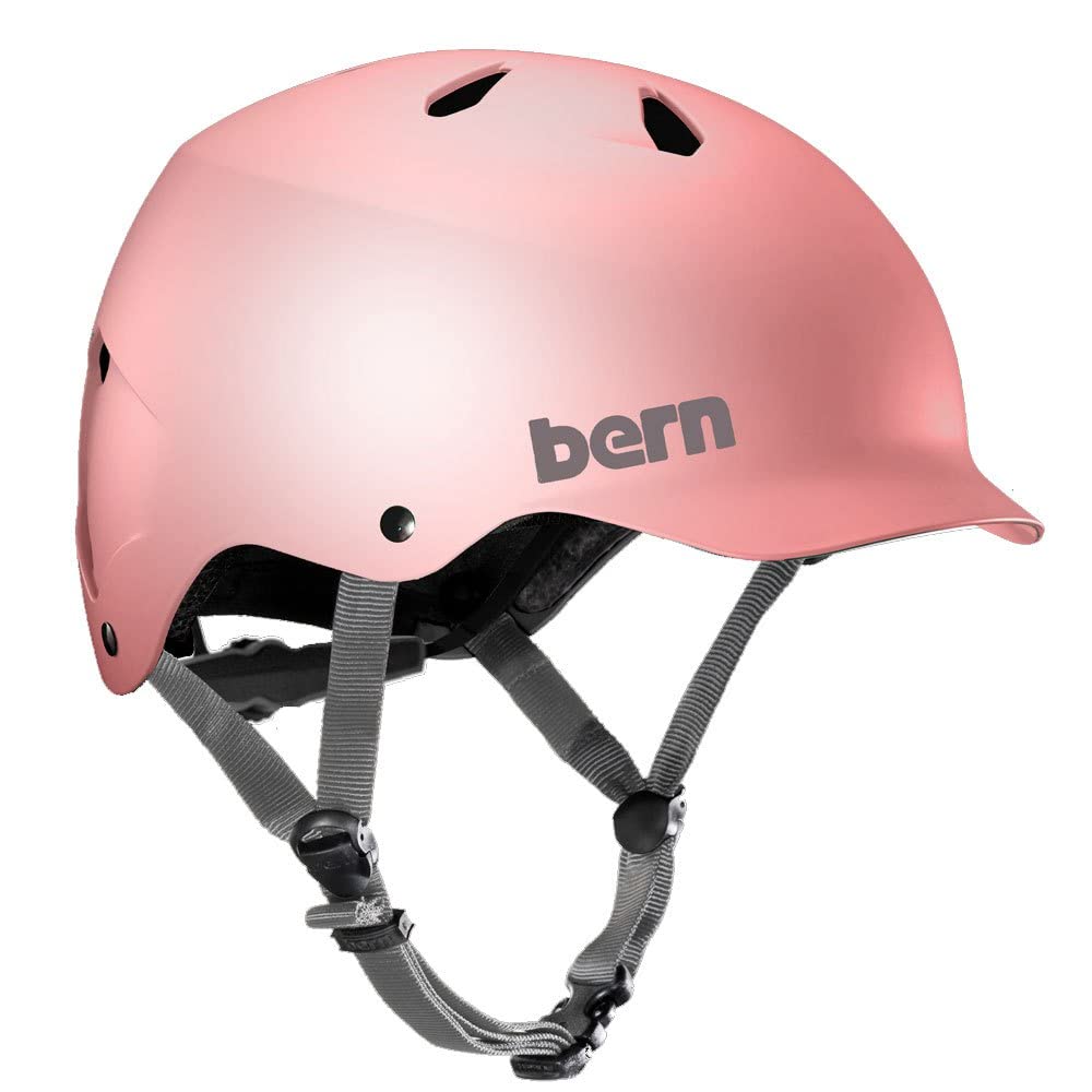 BERN Watts Classic Unisex Youth Helmet, Metallic Rose Gold, M Sports & Outdoors