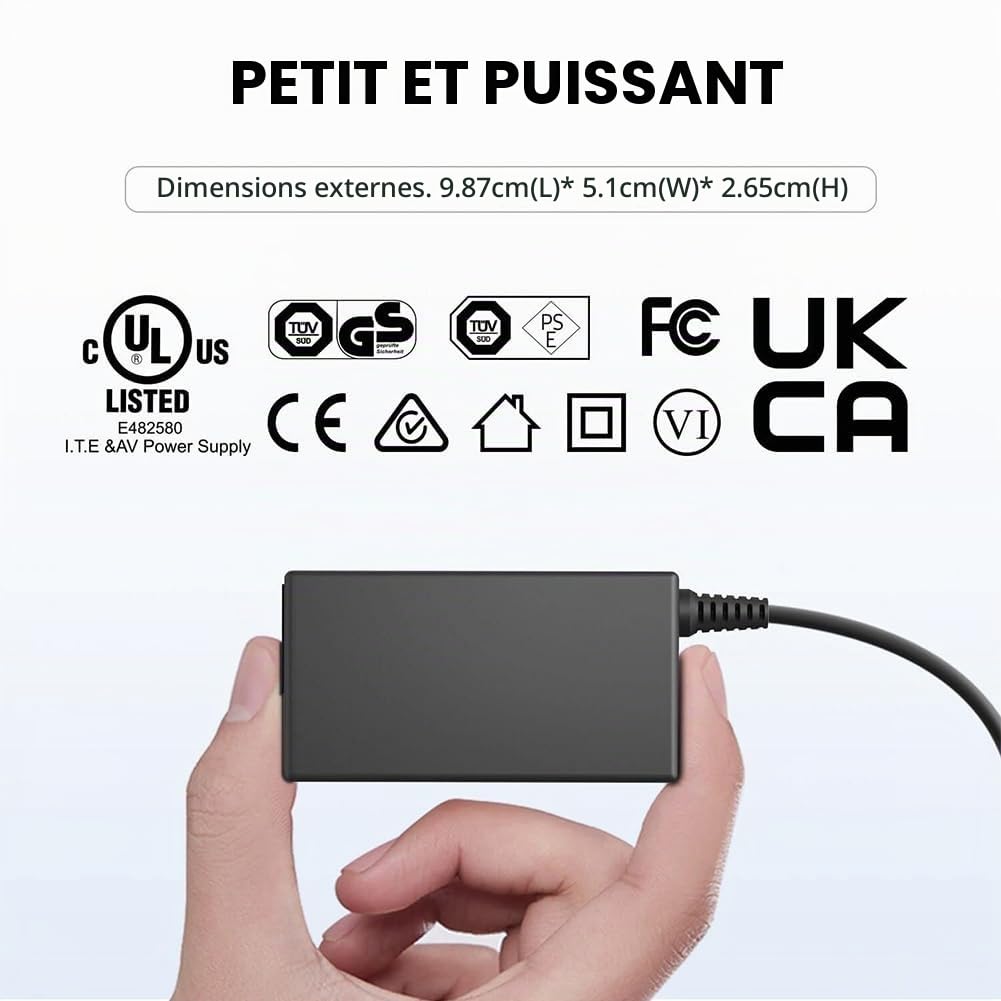KFD 19V 65W Alimentation Chargeur pour Intel NUC 10 8 7 6 JBL Xtreme 2 Xtreme Boost TV Soundbar Extreme 2 II 19V 3A 19V 2,1A 3.42A Portable Haut-Parleur Bluetooth sans Fil GEEKOM Mini PC Adapatateur