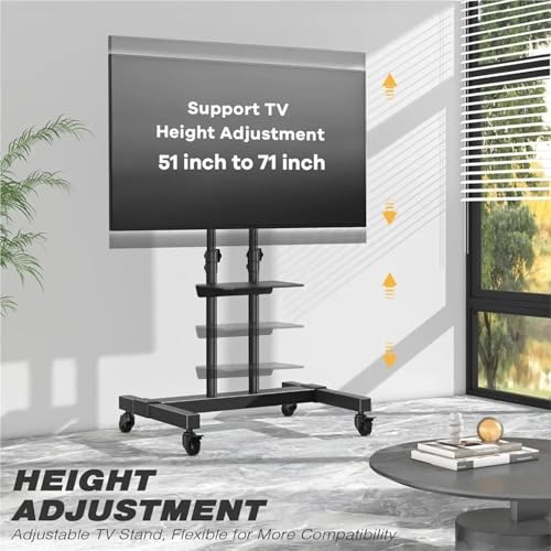 Soporte móvil para TV con ruedas ajustable altura 32-80" blanco miniatura 4