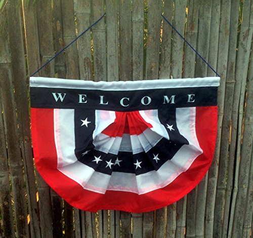 Patriotic Welcome Sign Front Door - 10" X 16", Memorial Day, Porch Decor, 4Th Of July, Hanging Door Decorations, Rustic, Country, Farmhouse, Usa #TOP2