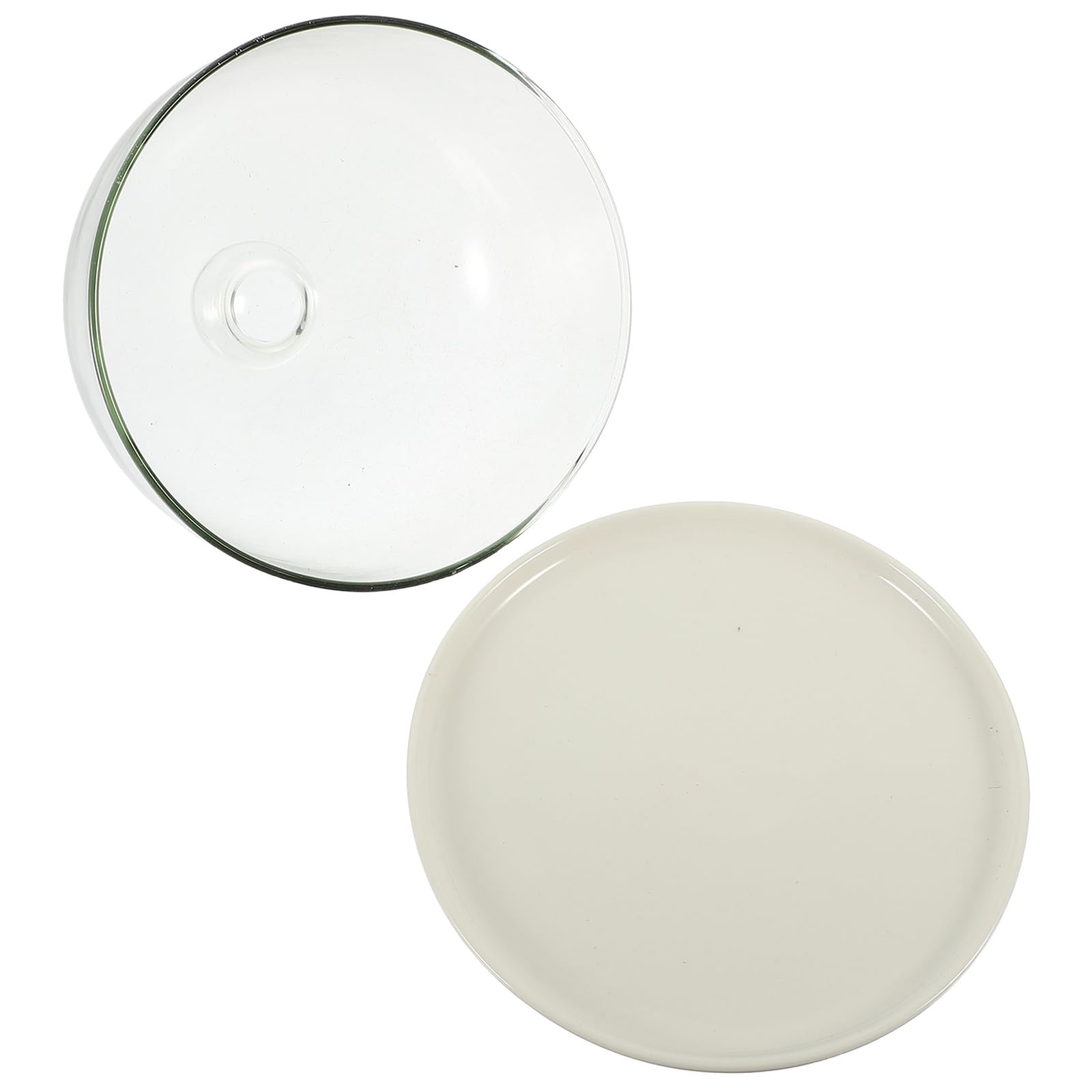 Piatto per Torta Multifunzione con Cupola Trasparente in Vetro e Ceramica, Resistente a Usura e Rottura, per Feste e Matrimoni Stili multipli