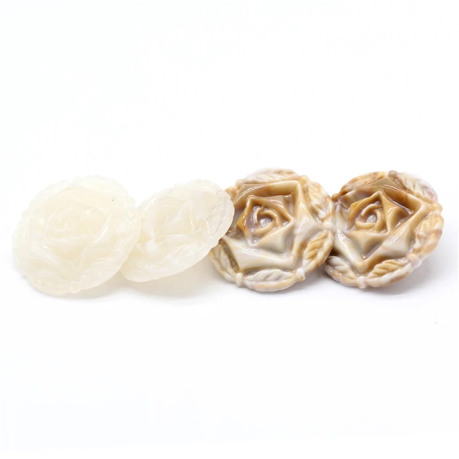 bottoni, Confezione Da 6 Bottoni Con Gambo In Resina Multicolore, 30 Mm(Mixed)