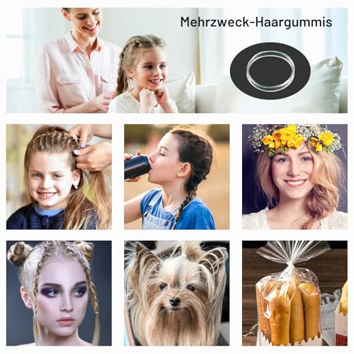 Hanyousheng 1000 Stück Haargummis Klein, Haargummis Mädchen, Mini Transparent Haargummi, Passend für Kinder Haar Zöpfen Hochzeitsfrisur, Kleine Dreadlocks