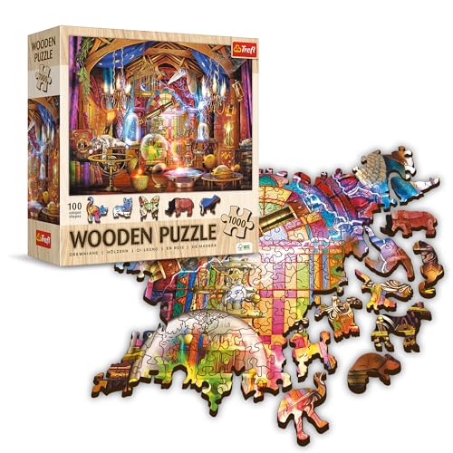 Trefl - Puzzle de Chambre Magique – 1000 Ă©lĂ©ments, Artisanat en Bois, Formes irrĂ©gulières, 100 Figurines d'animaux, Puzzle Moderne de qualitĂ© supĂ©rieure Ă Faire soi-mĂŞme pour Adultes et Enfants Ă