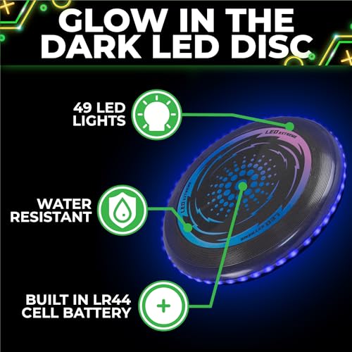 image for Toysery LED Light Up Fresbee - Glow in The Dark Fresbee for Kids and A