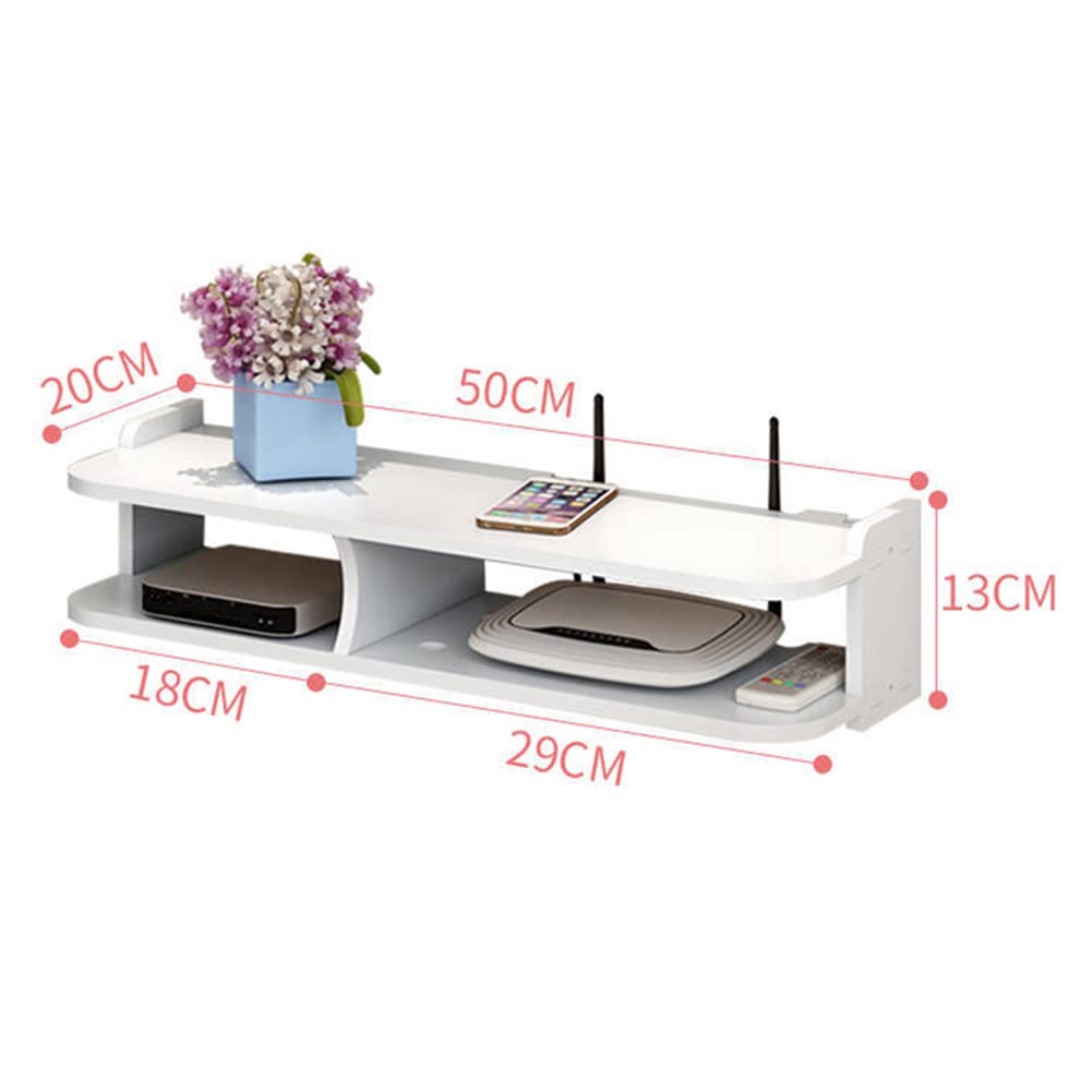 DAZZLEEX - Caja de almacenamiento para router WiFi, 50 cm, sin perforación, para sala de estar, TV, decodificador, reproductor de DVD