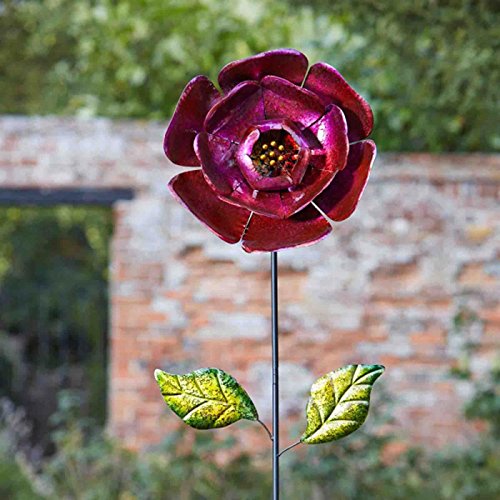 Preisvergleich Produktbild Smart Garden Gartenstecker Gartendeko Spieß Blume RUBINROT, 160x39cm
