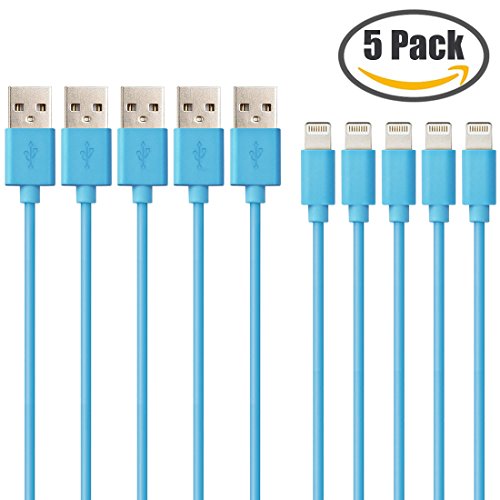 [5-Pack] Rattan 3 Feet / 1 Meters 8 Pin Lightning to USB Cable for iPhone iPad iPod (Purple)