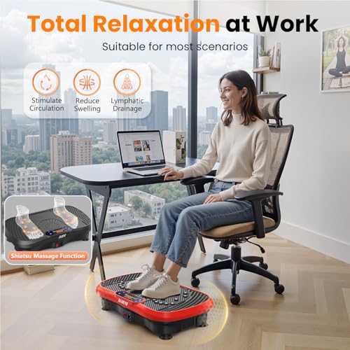 Image of AXV Vibration Plate Fitness Platform Exercise Machine Vibrating Shaking Full Body Shaker Workout Vibrate Stand Shake Board Sport for Weight Loss Fat Burner for Gym Home Office