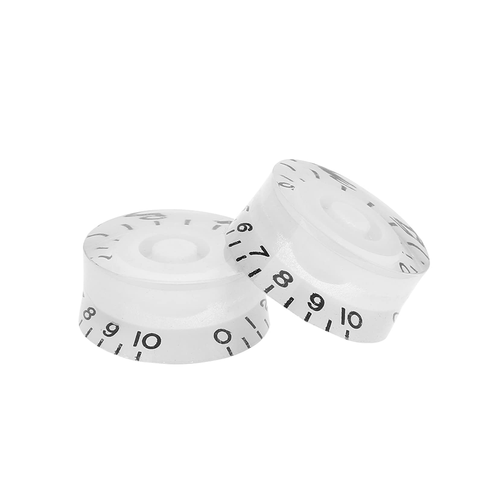Guitarowa prędkość time Kontrola objętościowa wymiana x 4 dla gitar elektrycznych Les Paul czarny biały złoto akrylowy na gitarze elektryczne LP (White Knob Black Lettering)