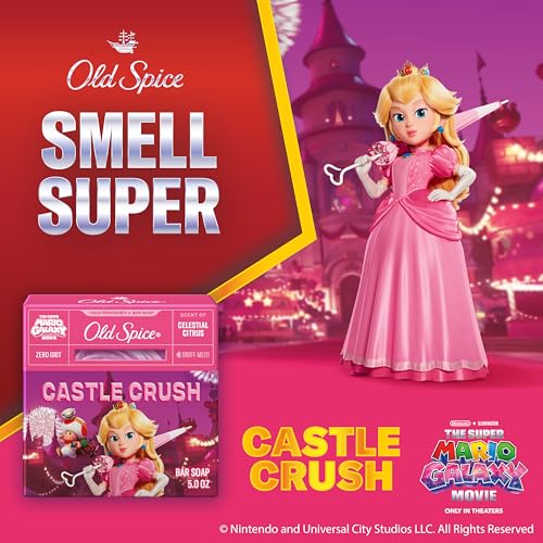 Image of Old Spice Bar Soap for Men, x The Super Mario Galaxy Movie, Cold Pressed with Grit, Made with Natural Oils & Plant Based Cleanser, Celestial Citrus with Sweet Citrus & Berries Scent, 5.0 oz