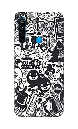 Image of Printed Hard Back Cover Case for Mi Redmi Note 8 Back Cover (Mixed Cartoon) -1302