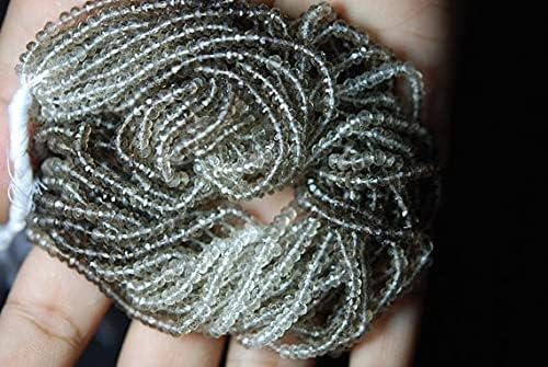 Quartz fumé 3.5mm rondelles facettées pour enfilage de bijoux - 3