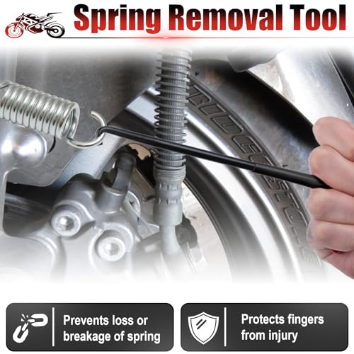 Image of 2 PCS Exhaust Spring Puller Tool, Motorcycle Exhaust Spring Hook, T Shaped Handle Spring Removal Tool with Rubber Coating, Snowmobile Accessories for Motorcycle Dirt Bike (Black)