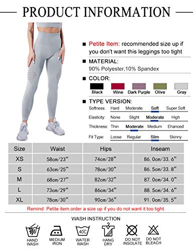 ATHVOTAR Meia-calça de treino sem costura para mulheres – Calça legging de cintura alta para academi