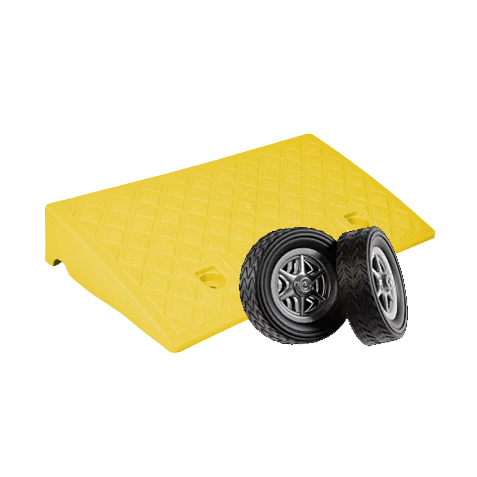 Rampa per Soglia Carrabile per Marciapiede Rampe per Auto Leggere Portatili Rampe per Cordoli in Plastica Antiscivolo per Sedie A Rotelle, Moto(Yellow,50 * 27 * 8cm)