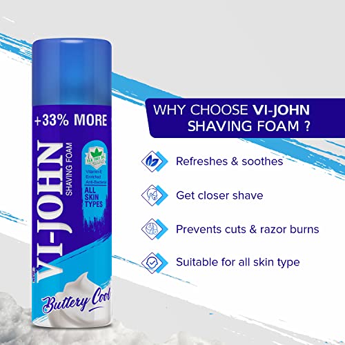 Image of VI- JOHN Shaving Kit For Men, Shaving Foam For Men (400gm), Cobra Perfume (30ml)
