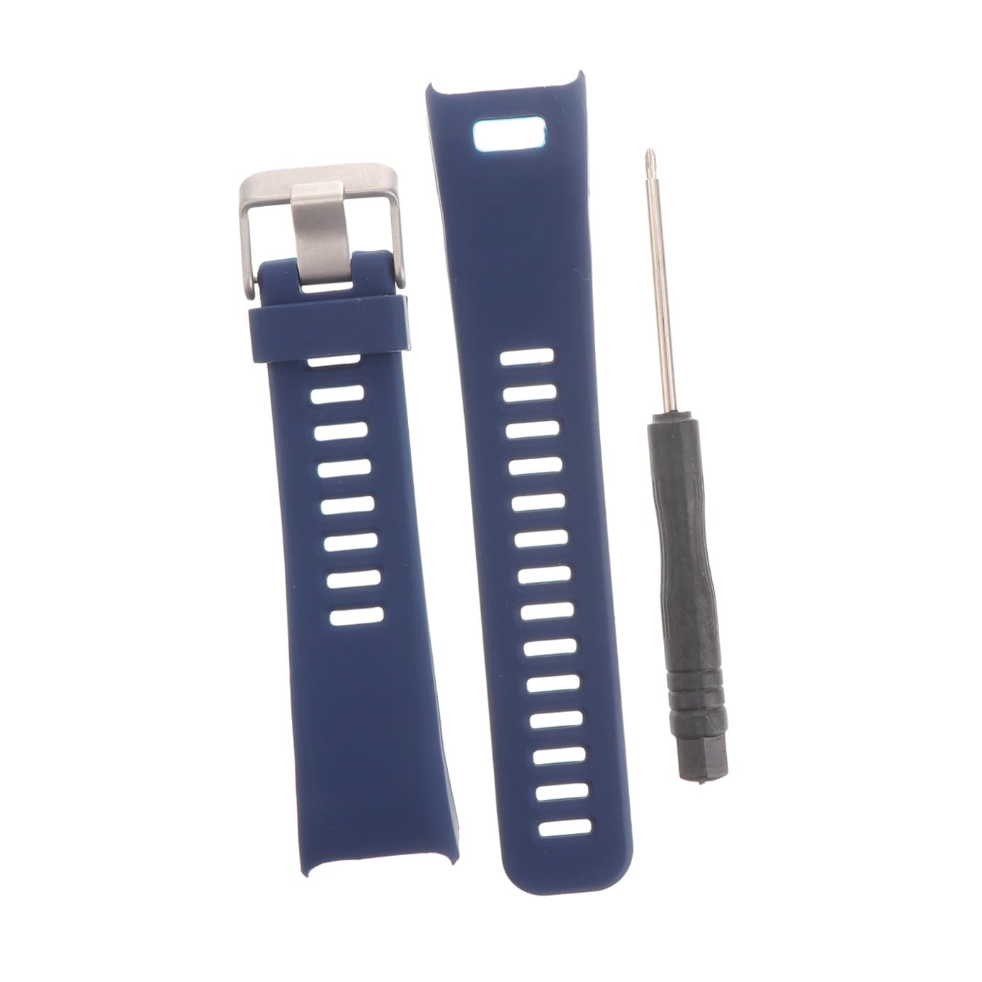 Mobestech Bracelet de Montre Connectée en Silicone pour Tracker Hr Bracelet de Montre de Rechange Unisexe Dégagement Rapide Texture Douce Bleu Nuit pour Sport Voyage Travail