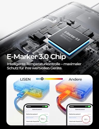 LISEN 240W USB C Kabel, PD 3.1 USB C Ladekabel, USB C auf USB C Kabel – Ansicht 3